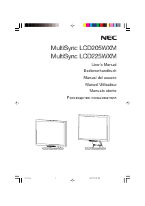 Manual NEC MultiSync LCD 205WXM LCD Monitor