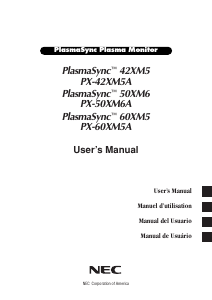 Manual de uso NEC PX-50XM6A PlasmaSync 50XM6 Monitor de Plasma