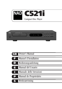 Manuale NAD C 521i Lettore CD