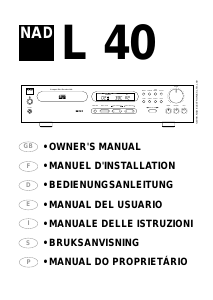 Manual NAD L 40 Leitor de CD