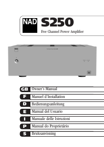 Mode d’emploi NAD S 250 Amplificateur