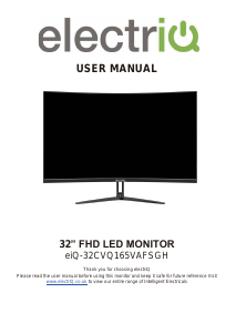 Bruksanvisning ElectriQ eiQ-32CVQ165VAFSGH LED skärm