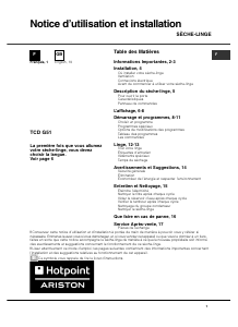 Handleiding Hotpoint TCD G51 XB Wasdroger