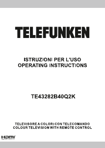 Manuale Telefunken TE43282B40Q2K LED televisore