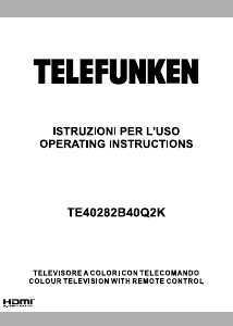 Manual Telefunken TE40282B40Q2K LED Television