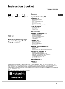Bruksanvisning Hotpoint TCD G51 XB K Torktumlare