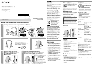 Mode d’emploi Sony MDR-XB450BV Casque