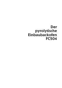 Bedienungsanleitung Faure FC504X1 Backofen