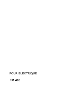 Mode d’emploi Faure FM403N Four
