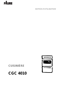 Mode d’emploi Faure CGC4010R Cuisinière