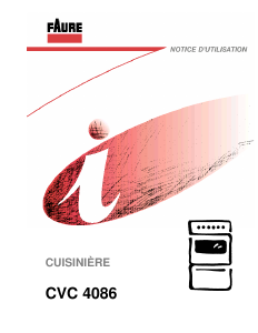 Mode d’emploi Faure CVC4086W Cuisinière