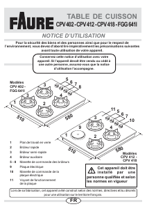 Mode d’emploi Faure CPV402 Table de cuisson