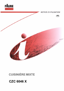 Mode d’emploi Faure CZC6046X Table de cuisson
