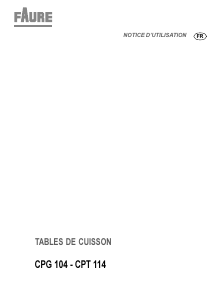 Mode d’emploi Faure CPT114N Table de cuisson