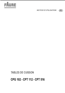 Mode d’emploi Faure CPT112N Table de cuisson