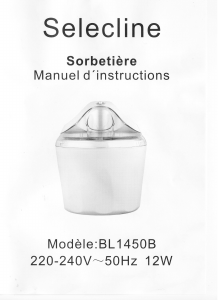 Mode d’emploi Selecline BL1450B Machine à glace