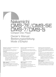 Bruksanvisning Nakamichi OMS-5E CD-spelare