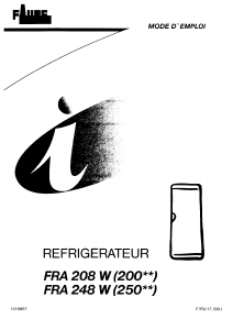 Mode d’emploi Faure FRA208W Réfrigérateur