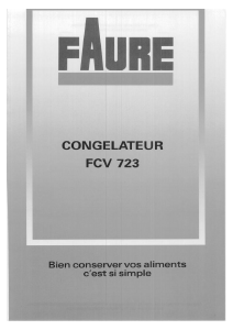 Mode d’emploi Faure FCV723 Congélateur