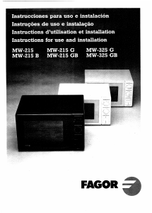 Manual de uso Fagor MW-215 Microondas