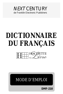 Mode d’emploi Franklin DMF-210 Dictionnaire électronique
