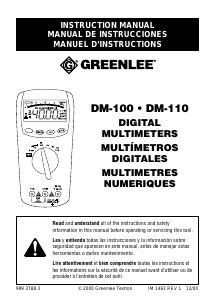 Manual de uso Greenlee DM-110 Multímetro