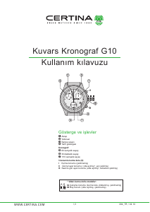 Kullanım kılavuzu Certina Urban C035.417.44.087.00 DS Caimano Kol saati