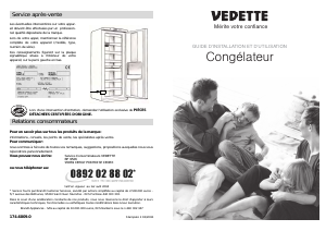 Mode d’emploi Vedette CVS2311 Congélateur