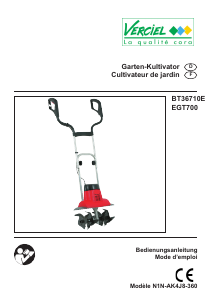 Bedienungsanleitung Verciel EGT700 Kultivator