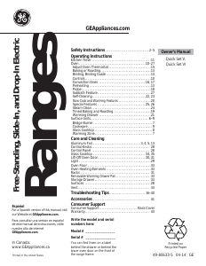 Manual de uso GE JB850EFES Cocina