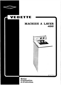 Mode d’emploi Vedette 492A Lave-linge