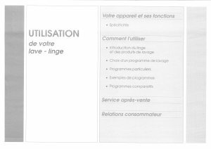 Mode d’emploi Vedette 750T Lave-linge