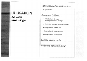 Mode d’emploi Vedette 808TE Lave-linge
