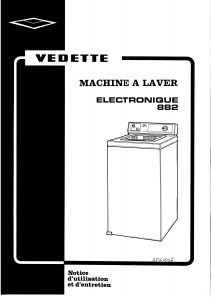 Mode d’emploi Vedette 882BD Lave-linge