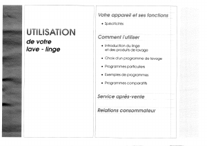 Mode d’emploi Vedette 1000T Lave-linge