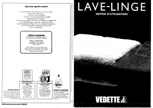 Mode d’emploi Vedette 5585SBD Lave-linge