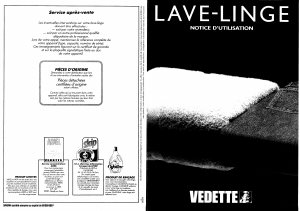 Mode d’emploi Vedette 5589BD Lave-linge