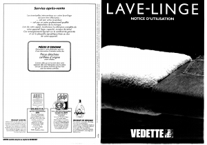Mode d’emploi Vedette 5595BB Lave-linge