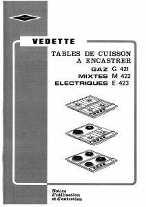 Mode d’emploi Vedette E423 Table de cuisson