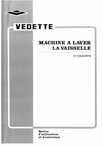Mode d’emploi Vedette LV721BB Lave-vaisselle