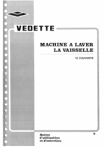 Mode d’emploi Vedette VX9033 Lave-vaisselle