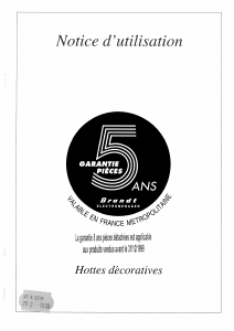 Mode d’emploi Vedette D645 Hotte aspirante