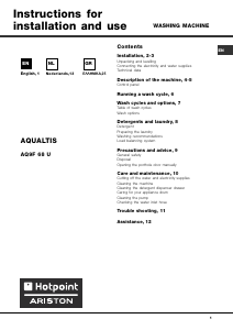 Εγχειρίδιο Hotpoint Aqualtis AQ9F 68 U Πλυντήριο