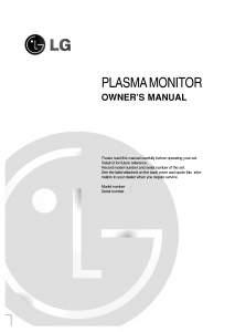 Mode d’emploi LG 50PX4M Téléviseur plasma