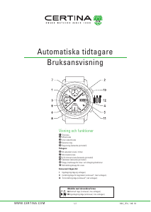 Bruksanvisning Certina Aqua C032.427.11.051.00 DS Action Diver Armbandsur