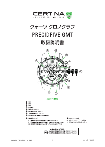 説明書 Certina Sport C034.654.36.057.00 DS Podium GMT 時計