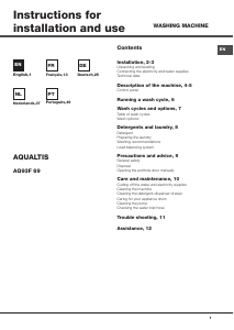 Manual de uso Hotpoint Aqualtis AQ93F 69 Lavadora