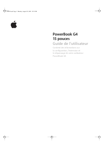 Mode d’emploi Apple PowerBook G4 (15 inch) Ordinateur portable