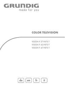 Mode d’emploi Grundig Vision 9 47-9870 T Téléviseur