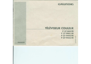 Mode d’emploi Grundig P 37-9443 FR Téléviseur
